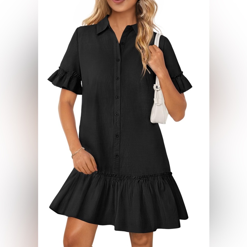 Elegant Black Ruffle Dress